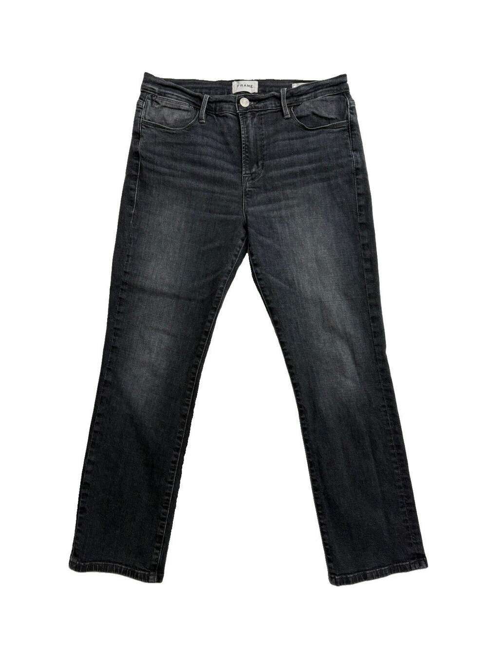 Frame Le High Straight Jeans Size 28 Black Oak Organic Cotton High Rise Stretch